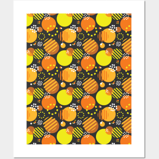 Yellow and Orange Circles Seamless Pattern 043#001 Posters and Art